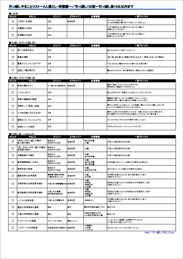 引っ越し1日前～引っ越し後14日以内まで