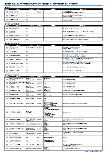 引っ越し1日前～引っ越し後14日以内まで